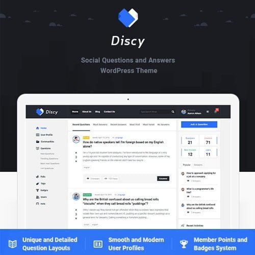 discy.jpg Discy - Social Questions and Answers WordPress Theme - Image 1